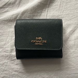 Forest Green COACH Trifold Wallet